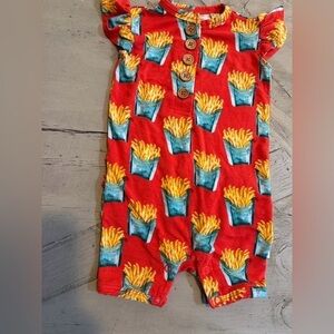 Posh Peanut Red French Fry Print Bodysuit